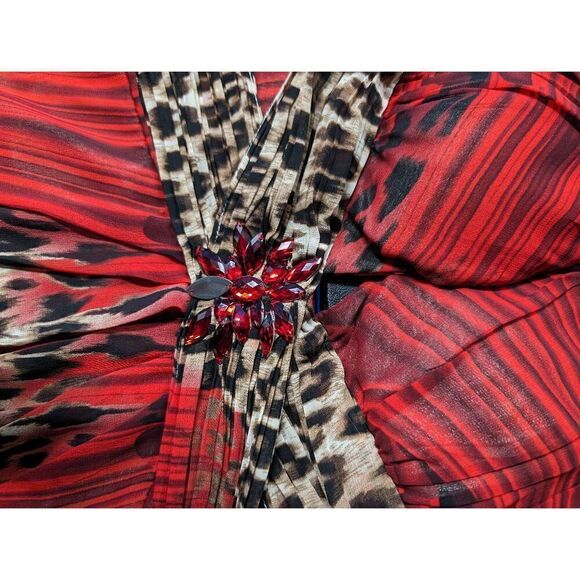 Ever Pretty Multicolor Animal Print Backless Halter top Dress Women's 10 - Picture 4 of 11